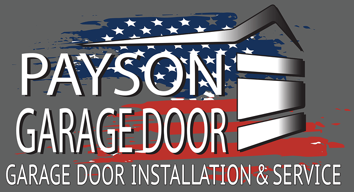 Payson Garage Door logo with American flag.